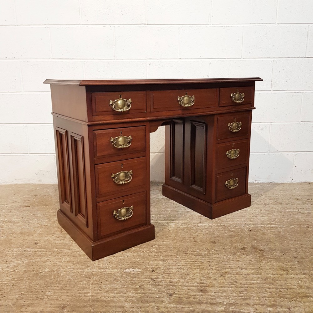 ANTIQUE VICTORIAN MAHOGANY TWIN PEDESTAL DESK C1880 View II
