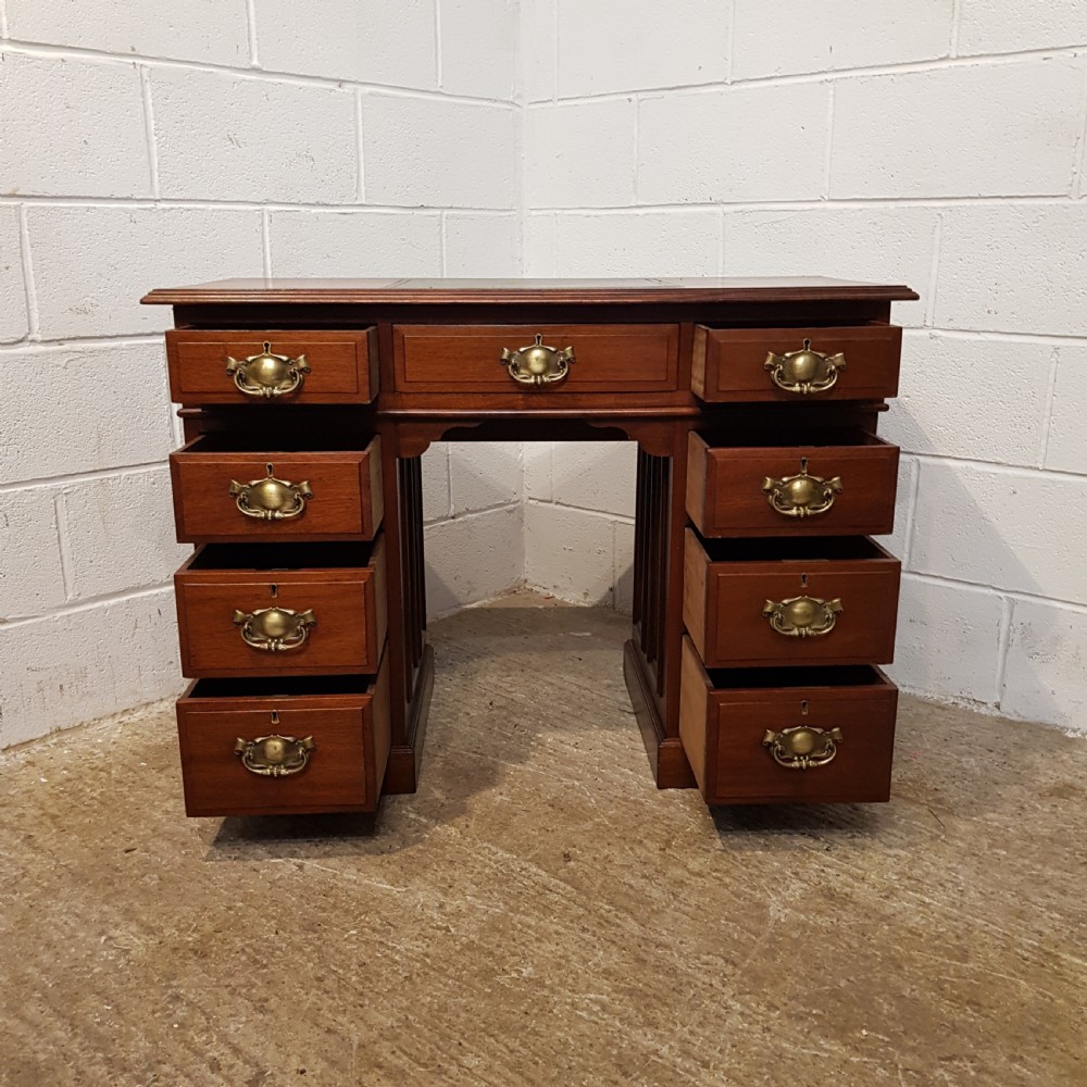 ANTIQUE VICTORIAN MAHOGANY TWIN PEDESTAL DESK C1880 View III