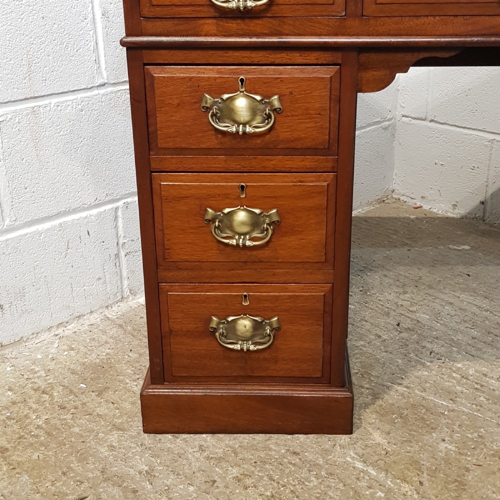 ANTIQUE VICTORIAN MAHOGANY TWIN PEDESTAL DESK C1880 View V