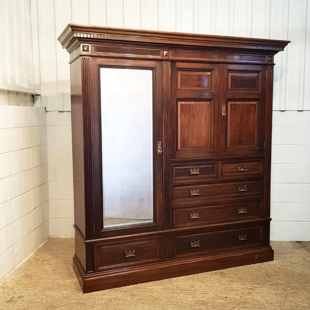 ANTIQUE GILLOWS OF LANCASTER  MAHOGANY COMPACTUM WARDROBE  C1880 View IV