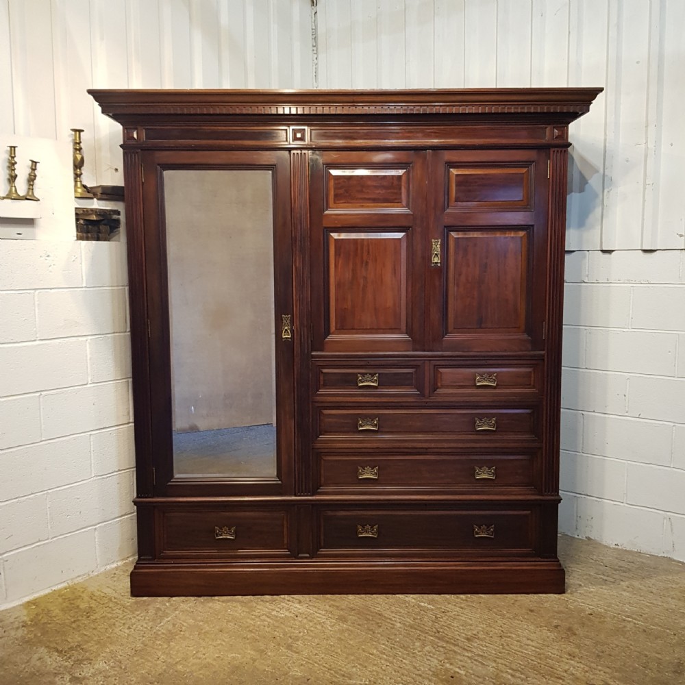 ANTIQUE GILLOWS OF LANCASTER  MAHOGANY COMPACTUM WARDROBE  C1880 View VIII