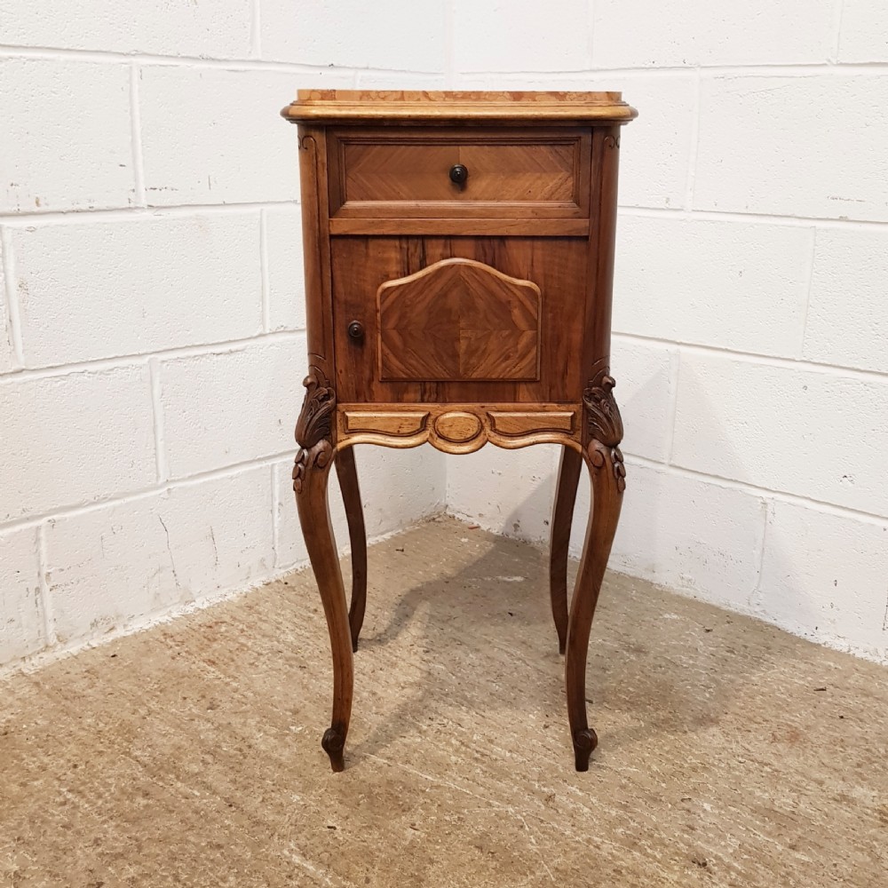 ANTIQUE PAIR 19TH CENTURY FRENCH WALNUT BEDSIDE TABLES C1880 View IV