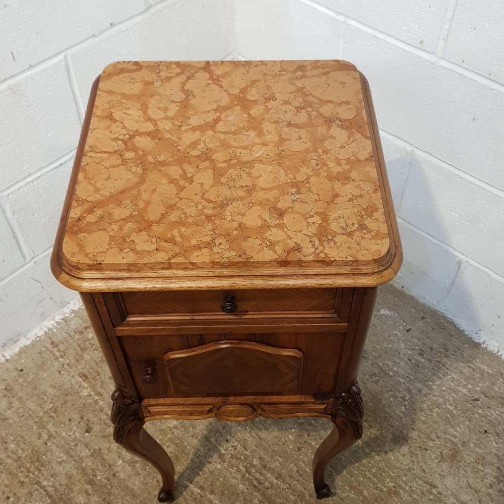 ANTIQUE PAIR 19TH CENTURY FRENCH WALNUT BEDSIDE TABLES C1880 View VII