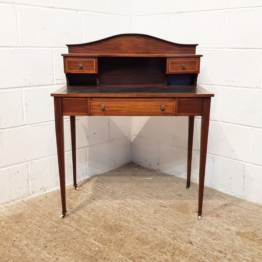 ANTIQUE EDWARDIAN INLAID MAHOGANY LADIES WRITING DESKC 1900 View II