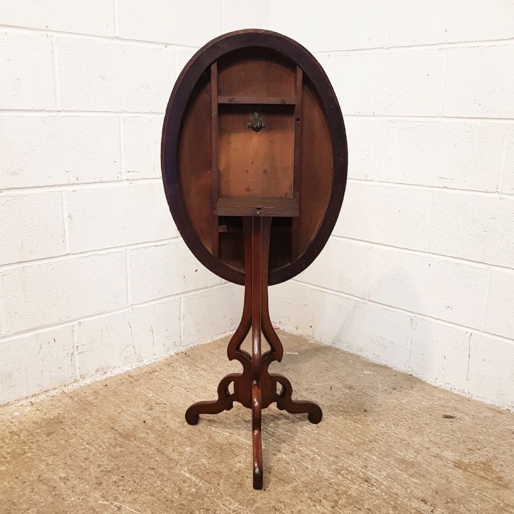 ANTIQUE VICTORIAN MAHOGANY OVAL TILT TOP TABLE C1880 View II