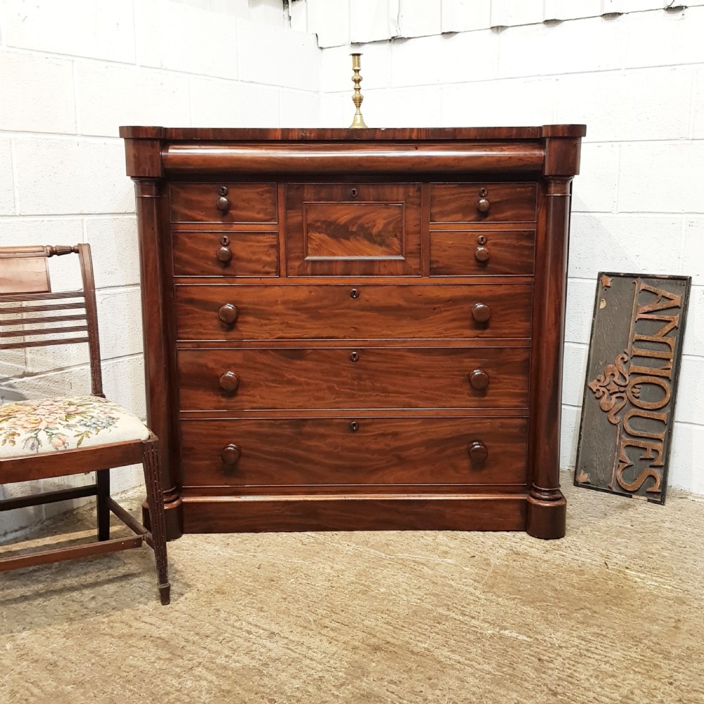 ANTIQUE VICTORIAN MAHOGANY CHEST OF DRAWERS C1860