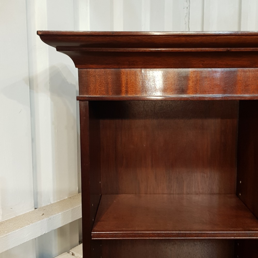 ANTIQUE LARGE VICTORIAN MAHOGANY OPEN BOOKCASE ON CUPBOARD C1880 View VI