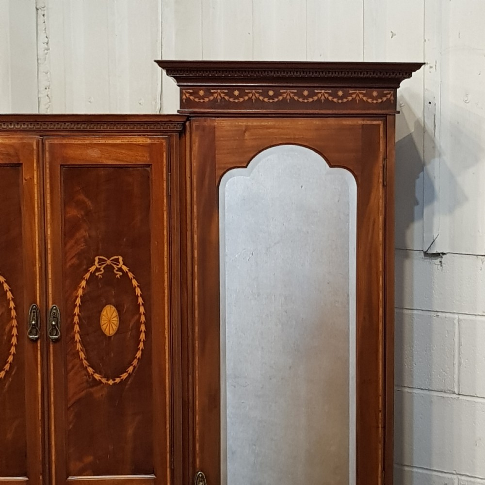 ANTIQUE EDWARDIAN INLAID MAHOGANY SENTRY BOX WARDROBE C1900 View VIII