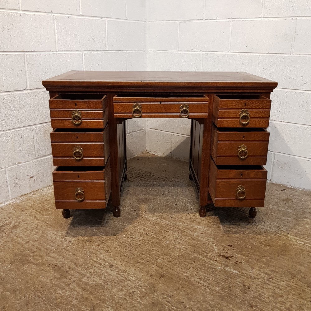 ANTIQUE ARTS & CRAFTS OAK WRITING DESK C1890 View II