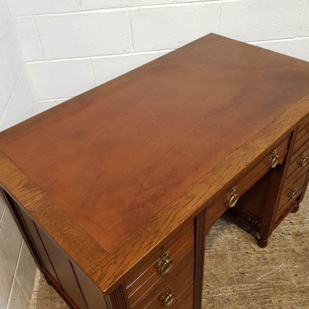 ANTIQUE ARTS & CRAFTS OAK WRITING DESK C1890 View V