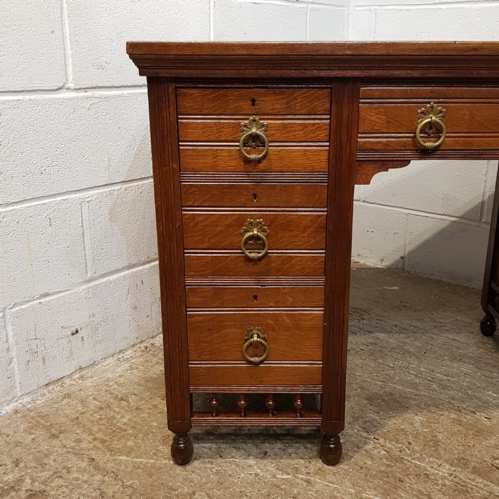 ANTIQUE ARTS & CRAFTS OAK WRITING DESK C1890 View VI