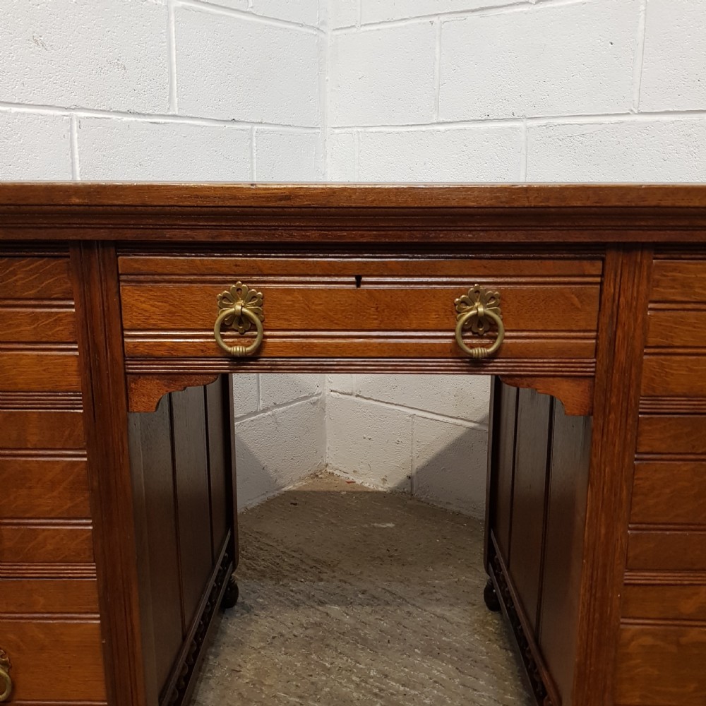 ANTIQUE ARTS & CRAFTS OAK WRITING DESK C1890 View VIII