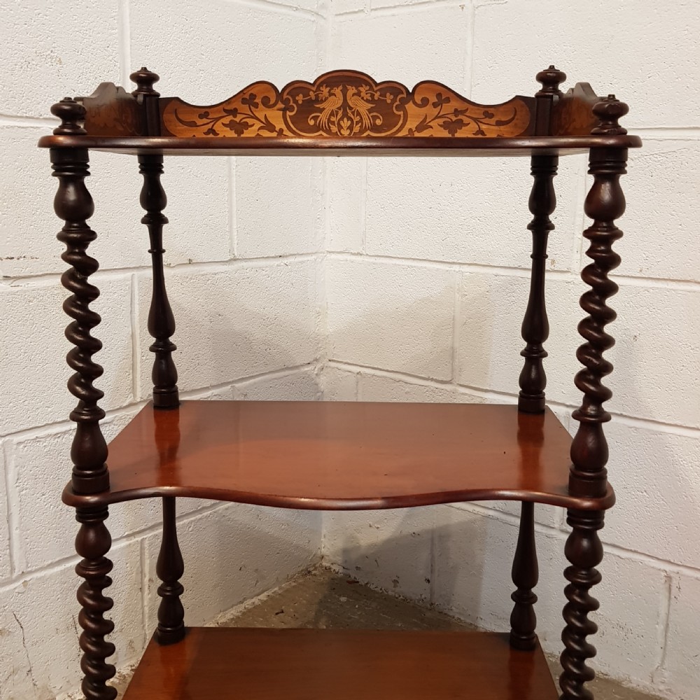 ANTIQUE  VICTORIAN INLAID MAHOGANY WHAT NOT C1880 View III
