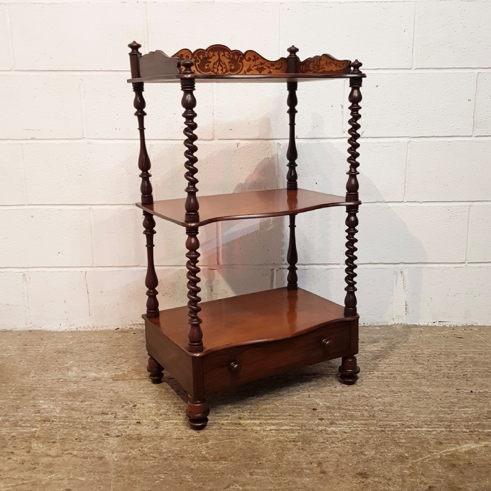 ANTIQUE  VICTORIAN INLAID MAHOGANY WHAT NOT C1880 View IV