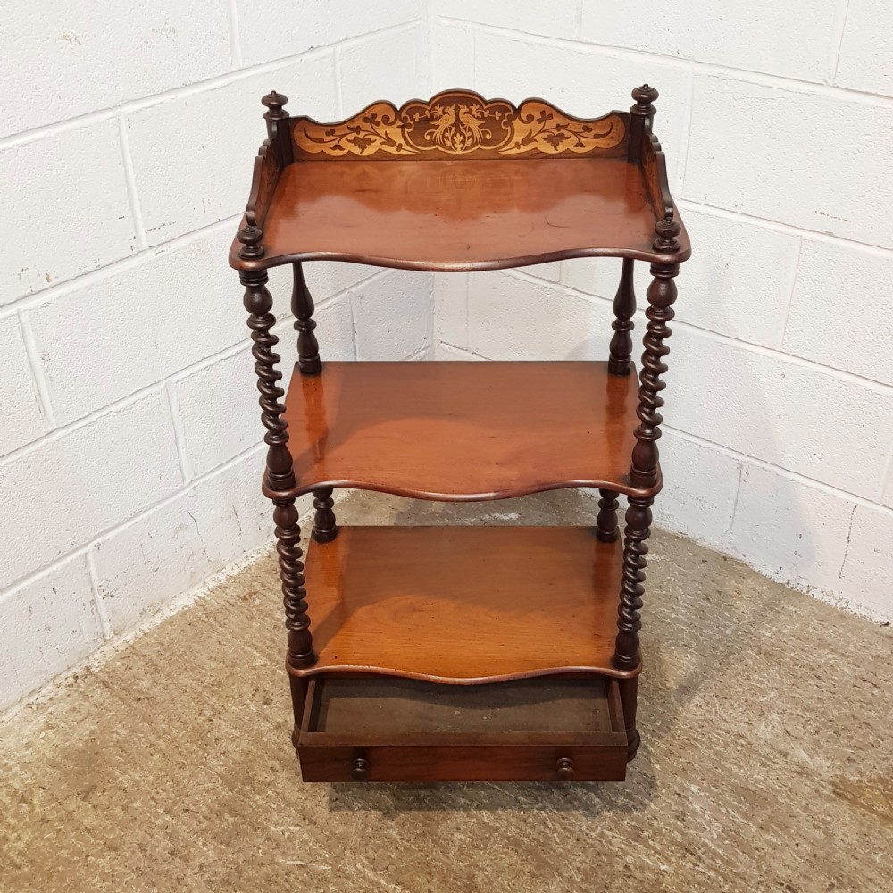 ANTIQUE  VICTORIAN INLAID MAHOGANY WHAT NOT C1880 View V