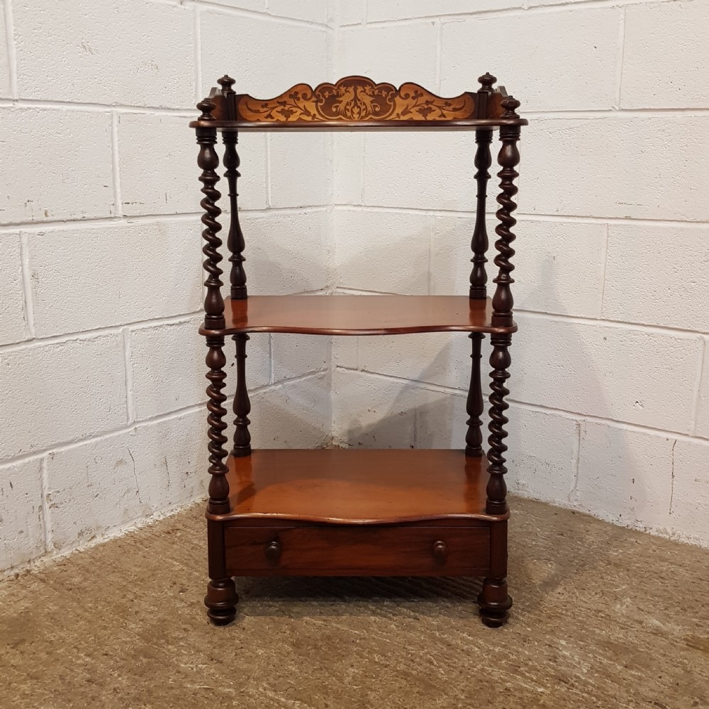 ANTIQUE  VICTORIAN INLAID MAHOGANY WHAT NOT C1880 View VI