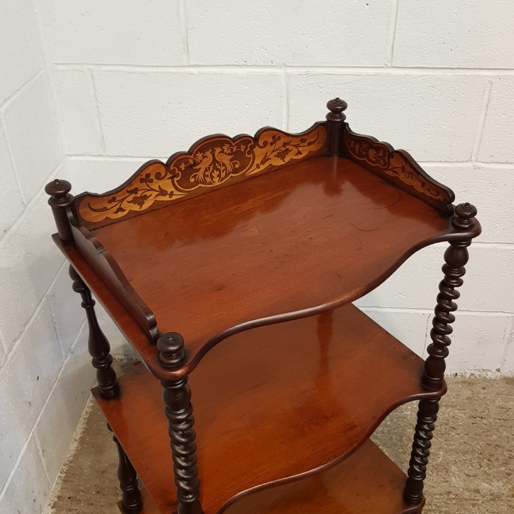 ANTIQUE  VICTORIAN INLAID MAHOGANY WHAT NOT C1880 View VII