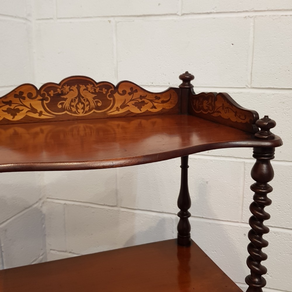 ANTIQUE  VICTORIAN INLAID MAHOGANY WHAT NOT C1880 View VIII