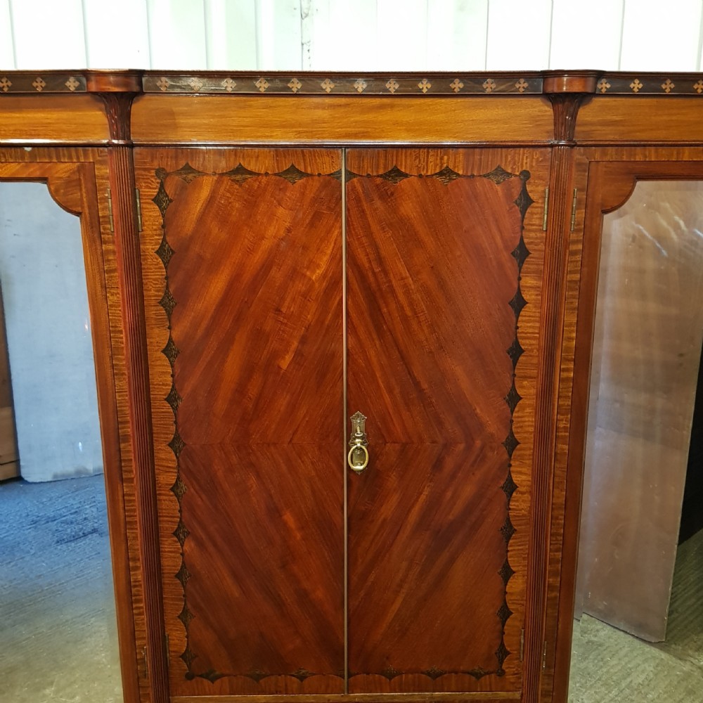 ANTIQUE LATE VICTORIAN MAHOGANY TRIPLE WARDROBE C1890 View VI