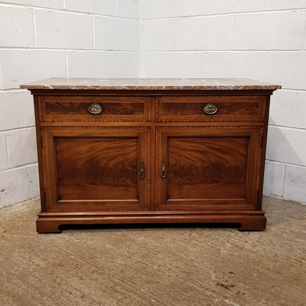 ANTIQUE EDWARDIAN MAHOGANY MARBLE TOP WASHSTAND C1900 View III