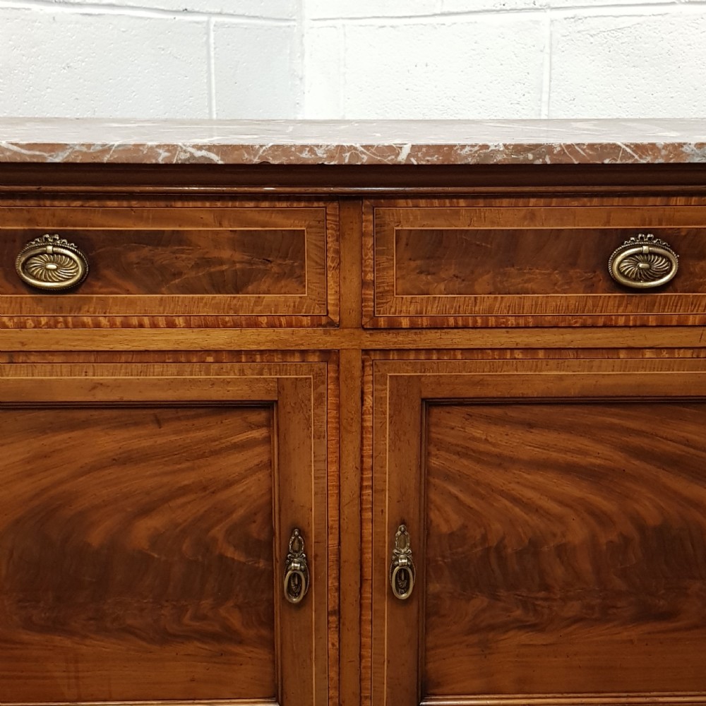 ANTIQUE EDWARDIAN MAHOGANY MARBLE TOP WASHSTAND C1900 View IV