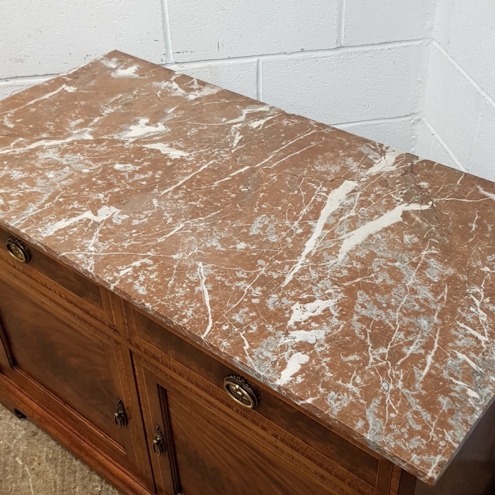 ANTIQUE EDWARDIAN MAHOGANY MARBLE TOP WASHSTAND C1900 View VII
