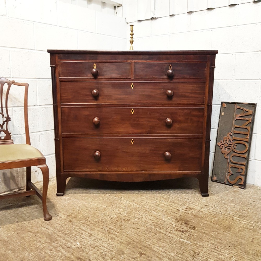ANTIQUE EARLY VICTORIAN MAHOGANY CHEST OF DRAWERS C1840