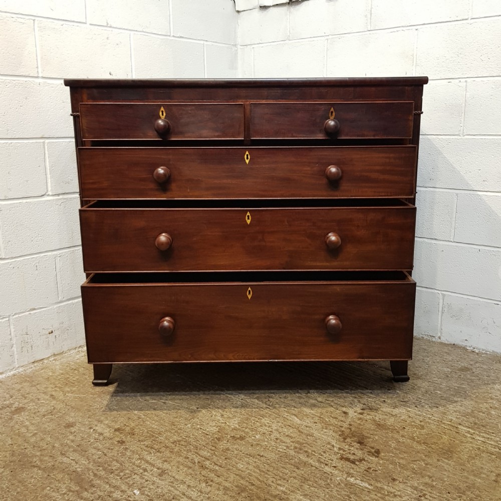 ANTIQUE EARLY VICTORIAN MAHOGANY CHEST OF DRAWERS C1840 View VI