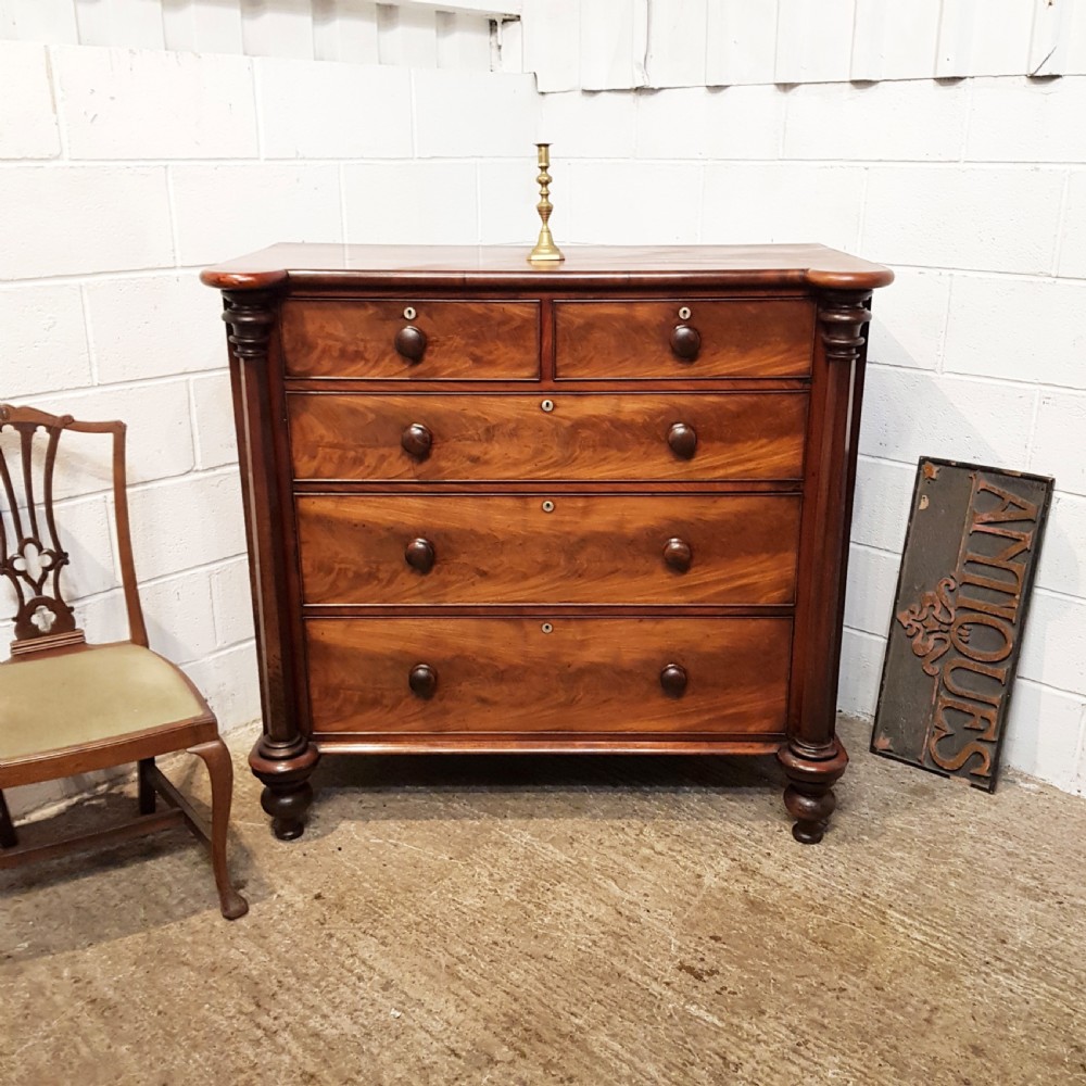 ANTIQUE  VICTORIAN MAHOGANY CHEST OF DRAWERS C1880