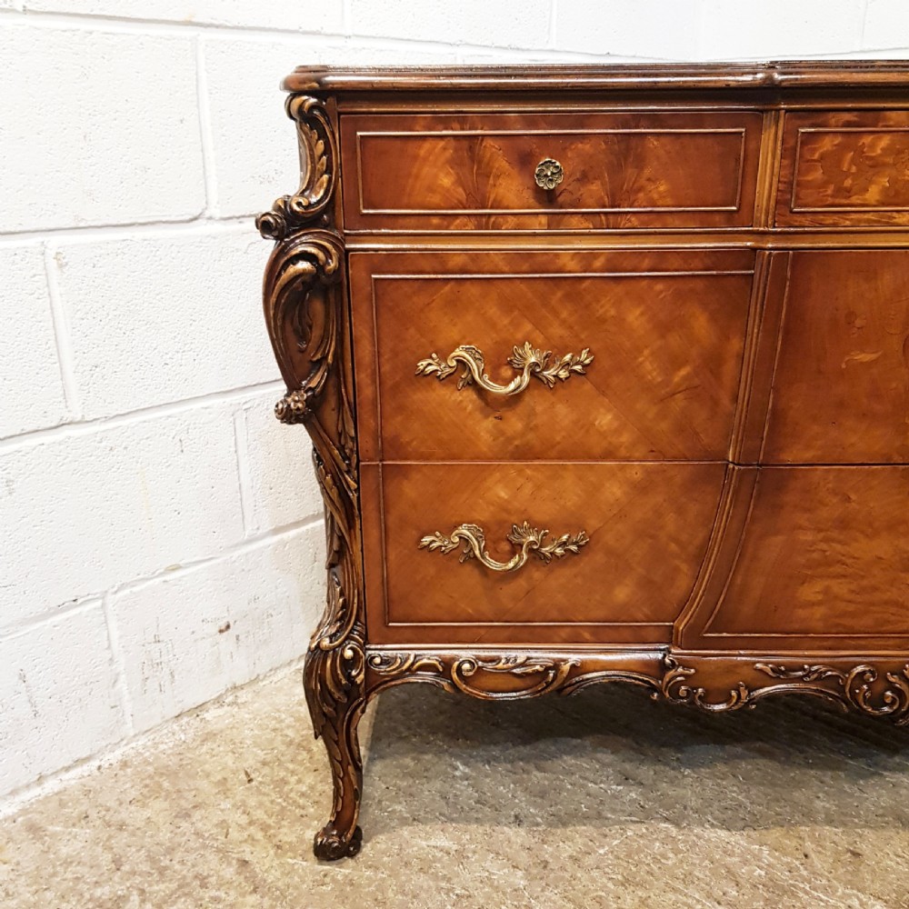 ANTIQUE ITALIAN ROCOCO WALNUT CHEST OF DRAWERS C1920 View III