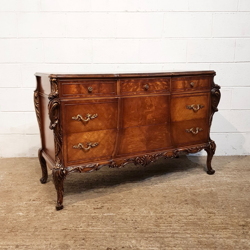 ANTIQUE ITALIAN ROCOCO WALNUT CHEST OF DRAWERS C1920 View IV