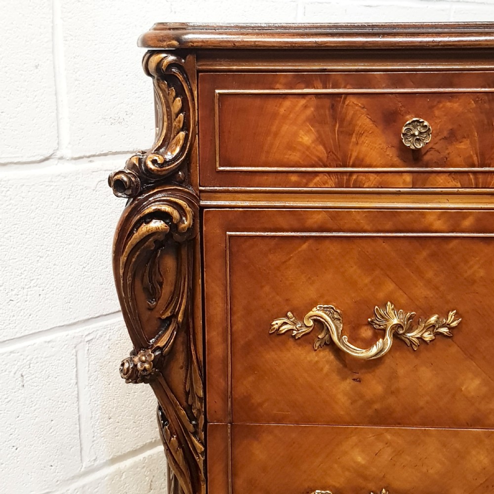 ANTIQUE ITALIAN ROCOCO WALNUT CHEST OF DRAWERS C1920 View VII