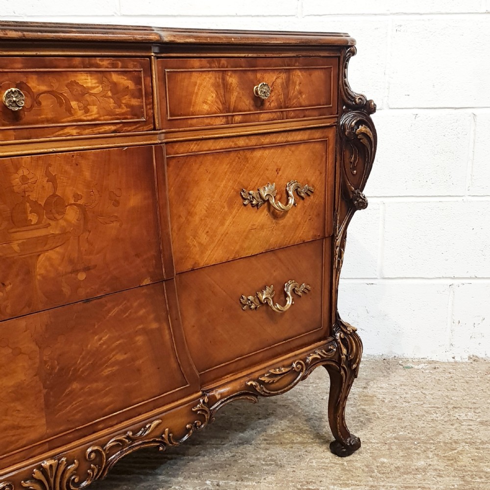 ANTIQUE ITALIAN ROCOCO WALNUT CHEST OF DRAWERS C1920 View IX