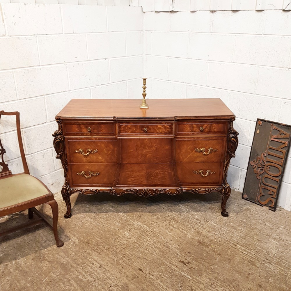 ANTIQUE ITALIAN ROCOCO WALNUT CHEST OF DRAWERS C1920 View X