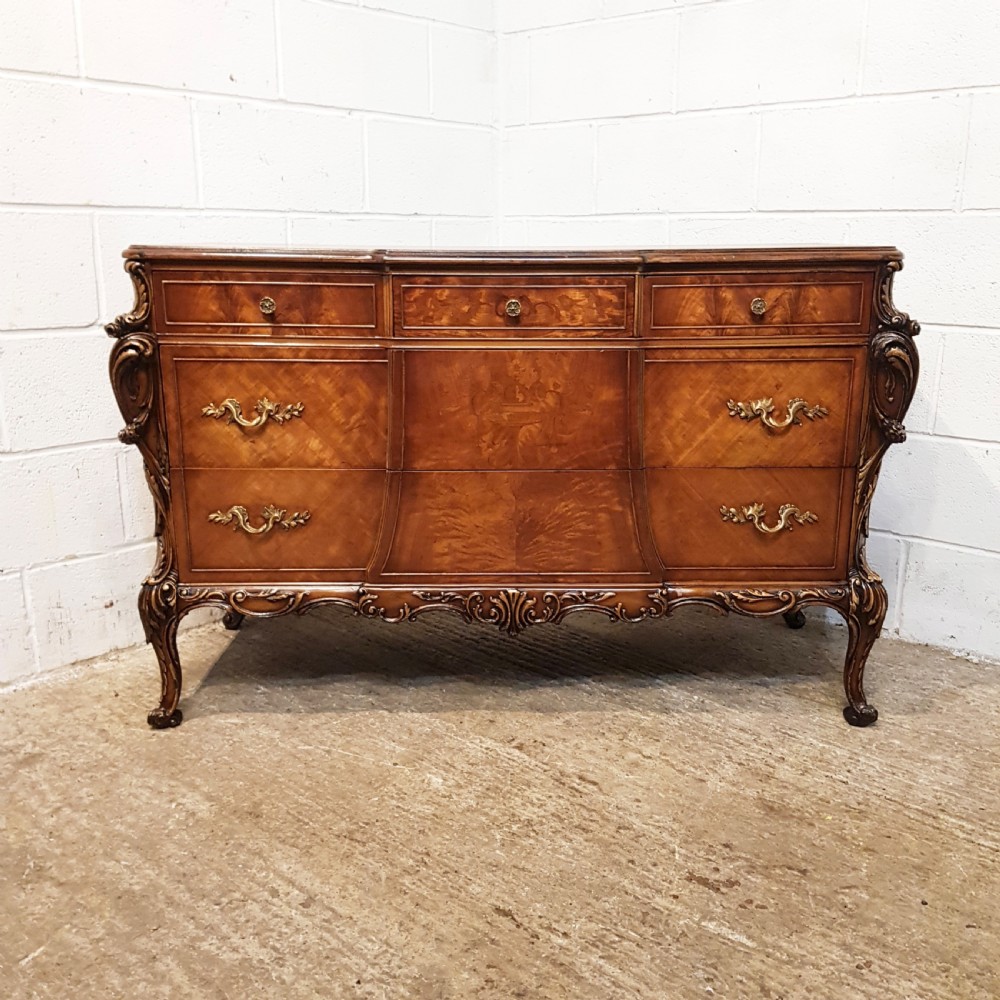 ANTIQUE ITALIAN ROCOCO WALNUT CHEST OF DRAWERS C1920 View XII
