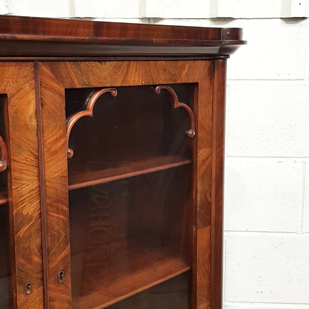 ANTIQUE BIEDERMEIER MAHOGANY BOOKCASE ON CUPBOARD C1860 View IV