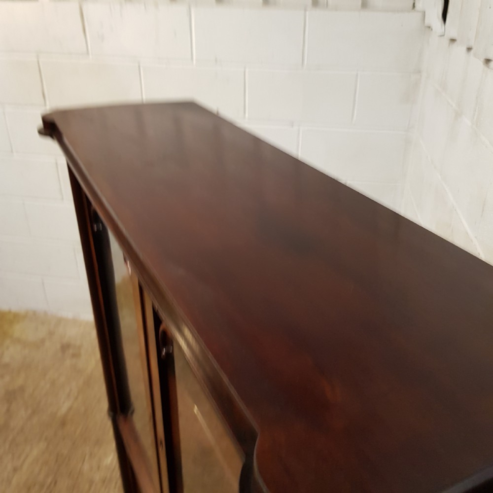 ANTIQUE BIEDERMEIER MAHOGANY BOOKCASE ON CUPBOARD C1860 View V