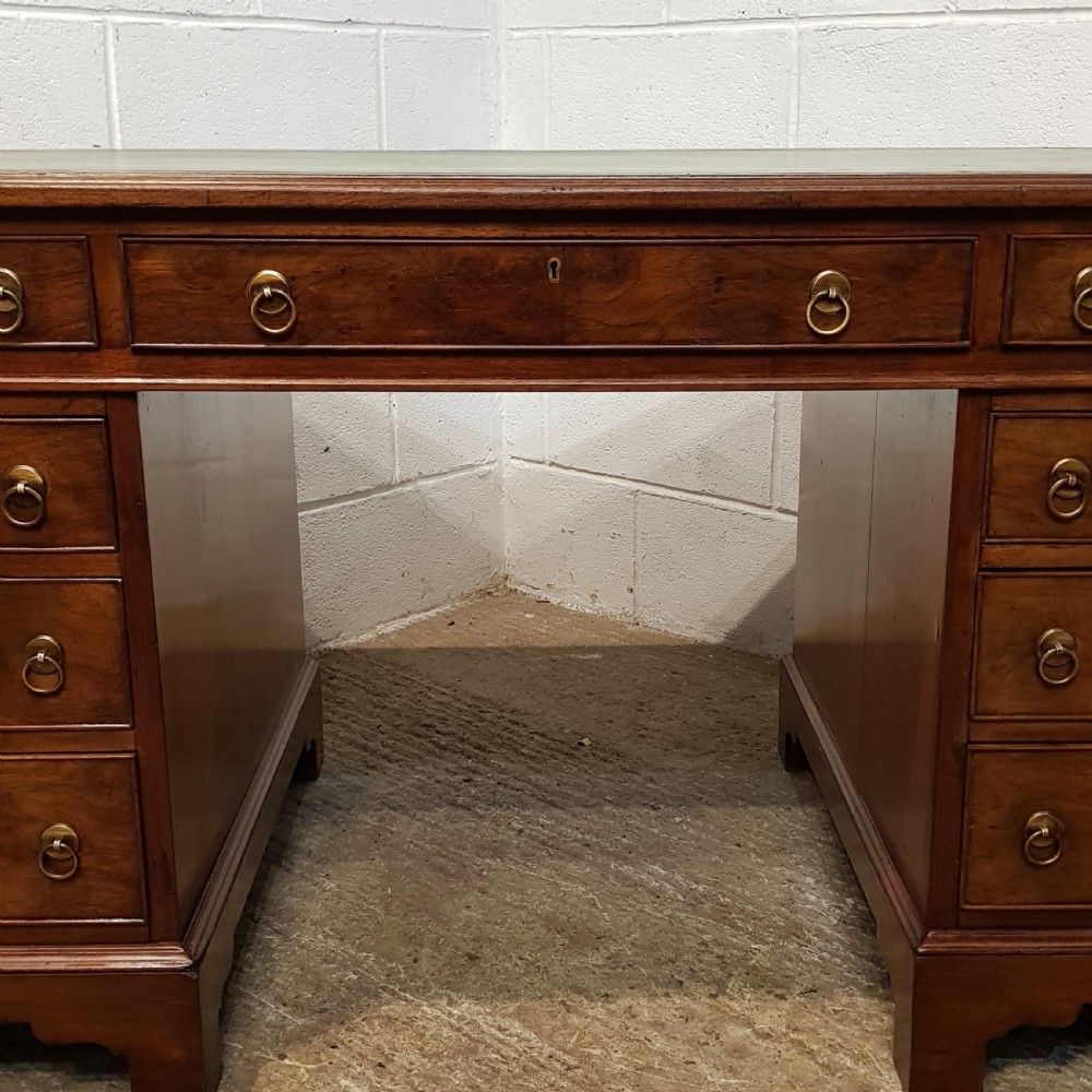ANTIQUE VICTORIAN WALNUT & BURR WALNUT PEDESTAL DESK C1880 View VIII