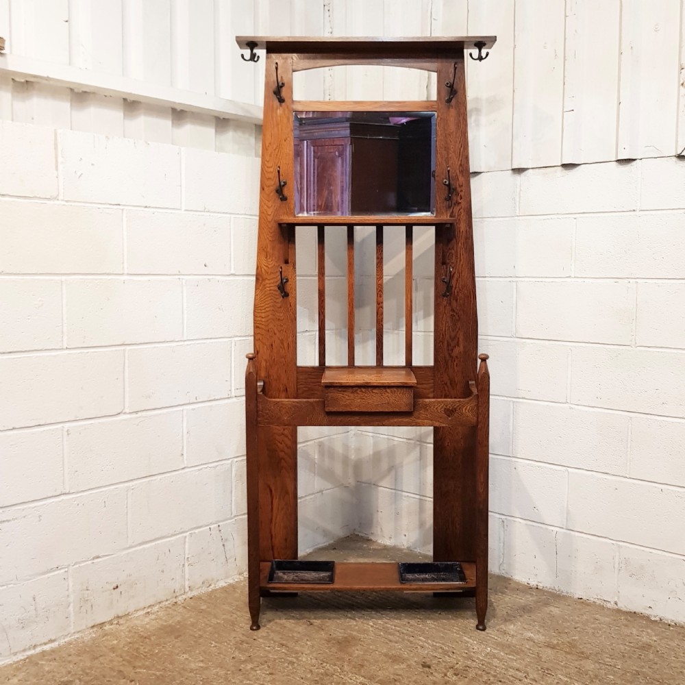 ANTIQUE LIBERTY’S OAK ARTS & CRAFTS HALL STAND C1890