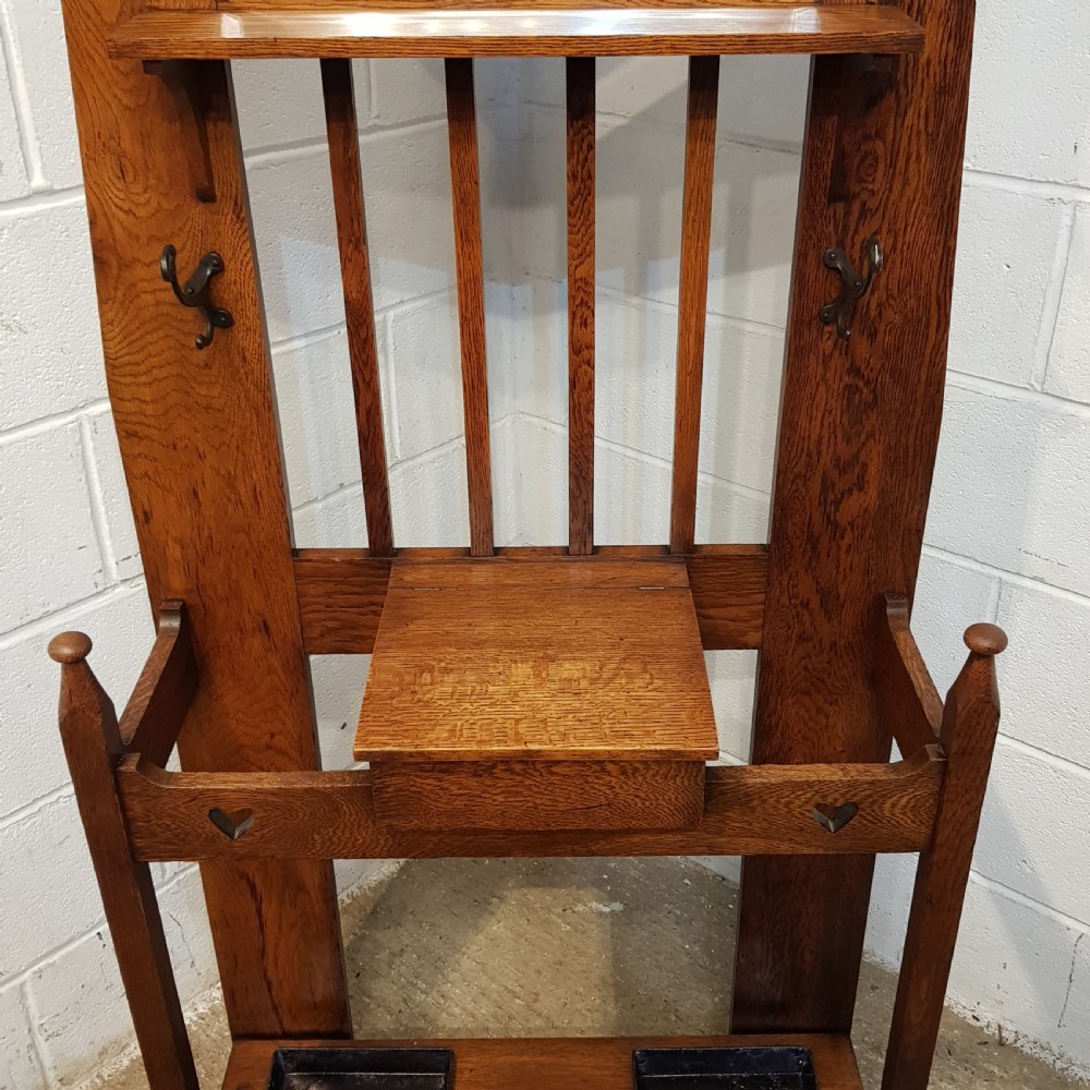 ANTIQUE LIBERTY’S OAK ARTS & CRAFTS HALL STAND C1890 View II