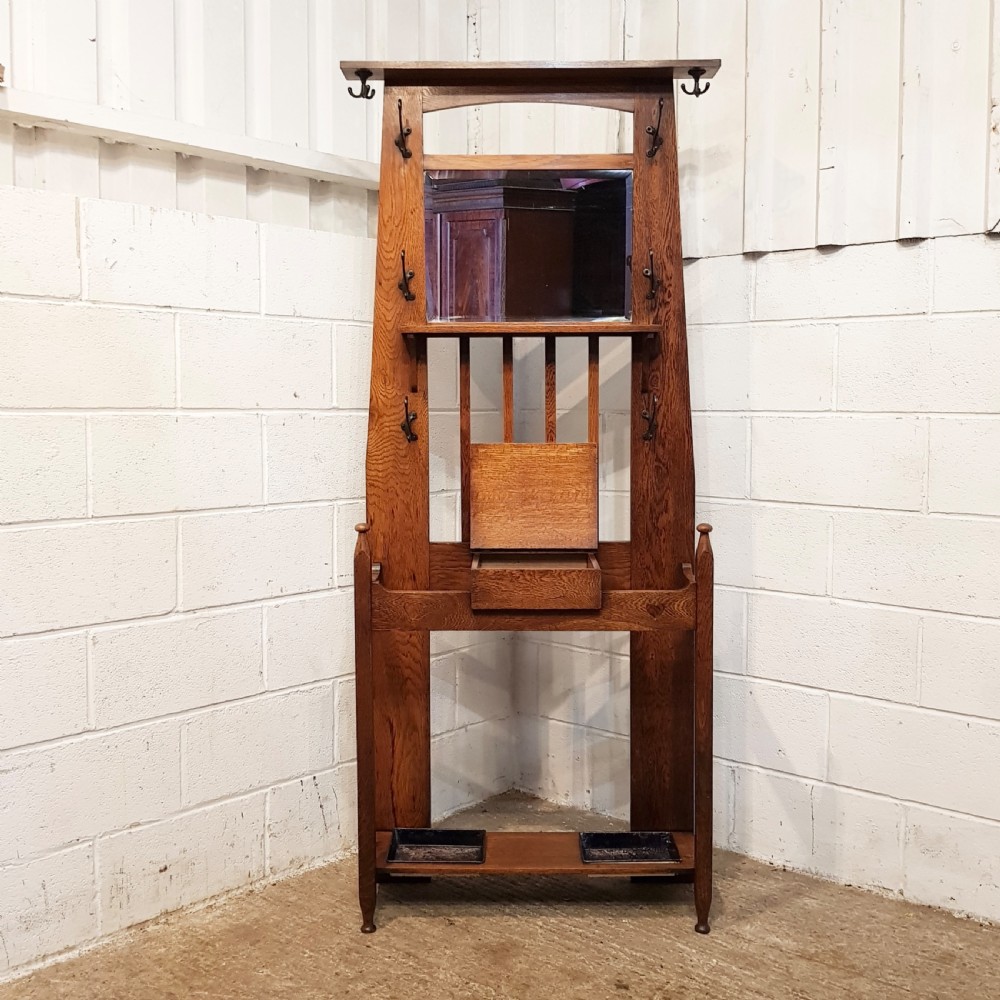 ANTIQUE LIBERTY’S OAK ARTS & CRAFTS HALL STAND C1890 View IV