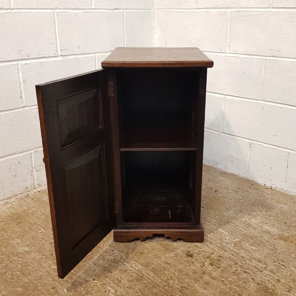 ANTIQUE PAIR VICTORIAN CARVED OAK BEDSIDE CABINETS C1880 View VI