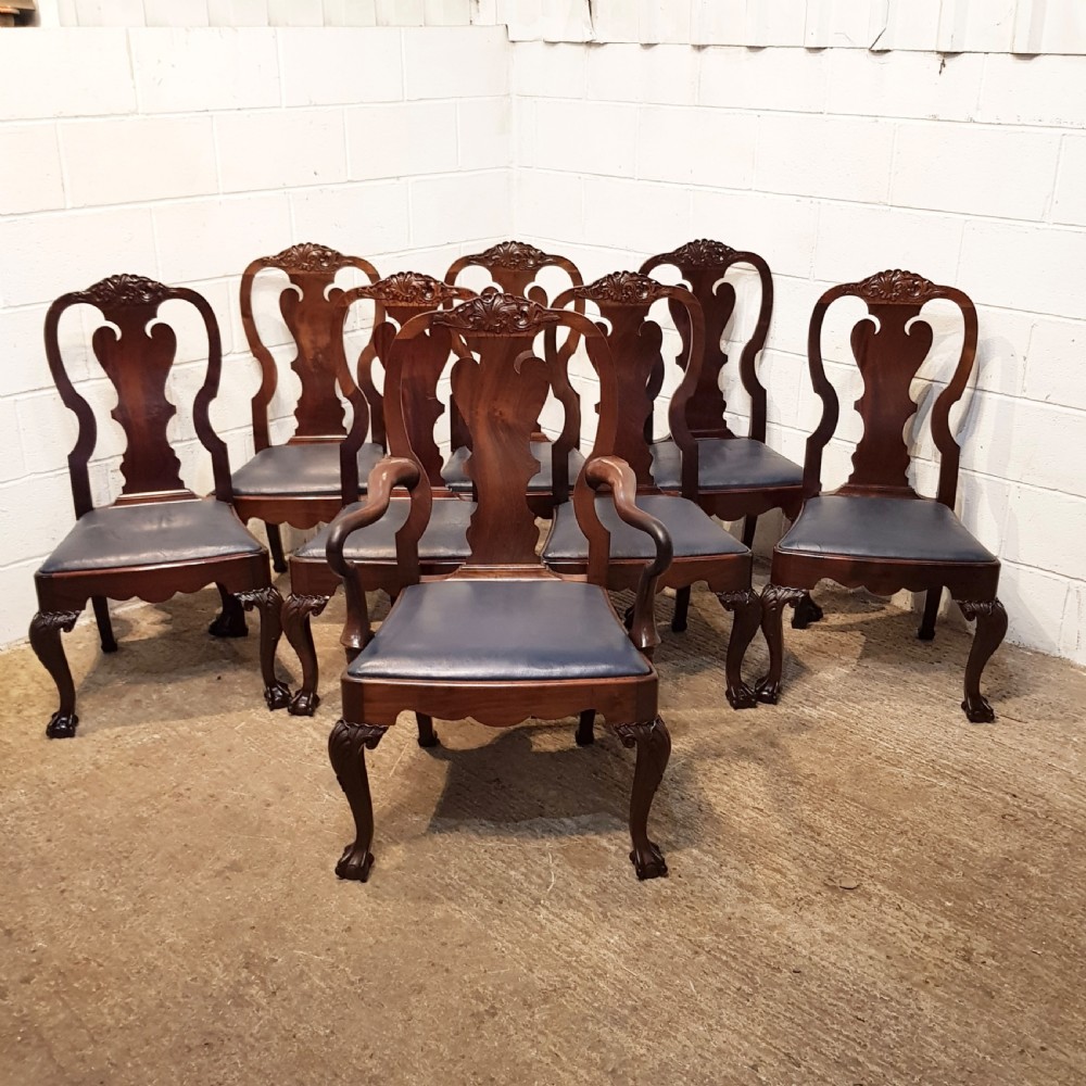 ANTIQUE SET EIGHT LATE VICTORIAN MAHOGANY QUEEN ANNE  WARING & GILLOWS DINING CHAIRS  C1890 View III