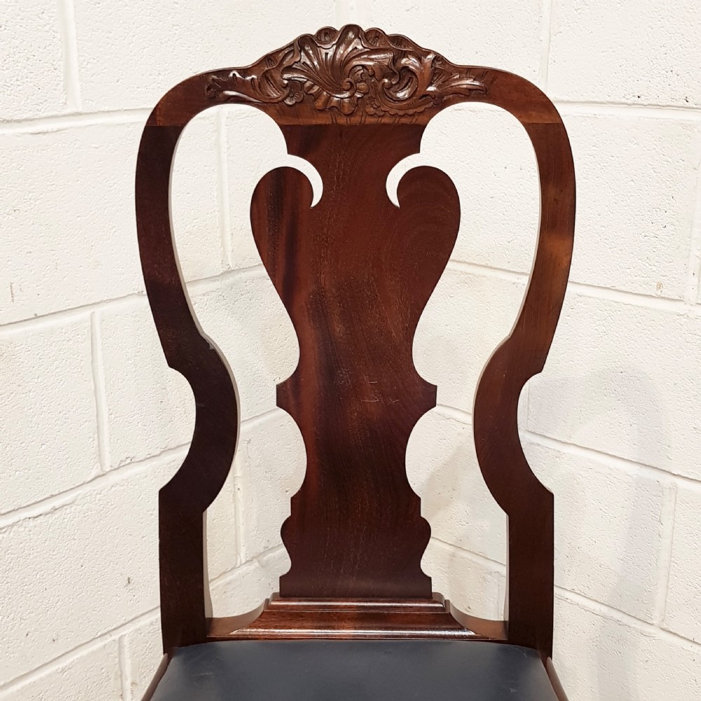 ANTIQUE SET EIGHT LATE VICTORIAN MAHOGANY QUEEN ANNE  WARING & GILLOWS DINING CHAIRS  C1890 View V