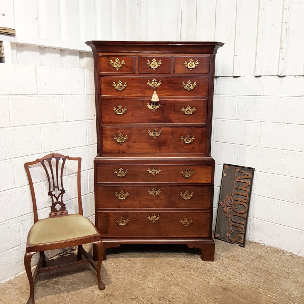 ANTIQUE 18TH CENTURY MAHOGANY CHEST ON CHEST C1780