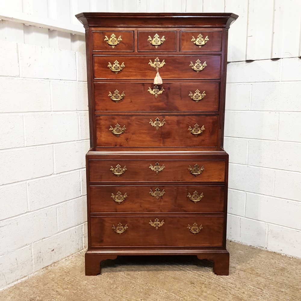 ANTIQUE 18TH CENTURY MAHOGANY CHEST ON CHEST C1780 View IX
