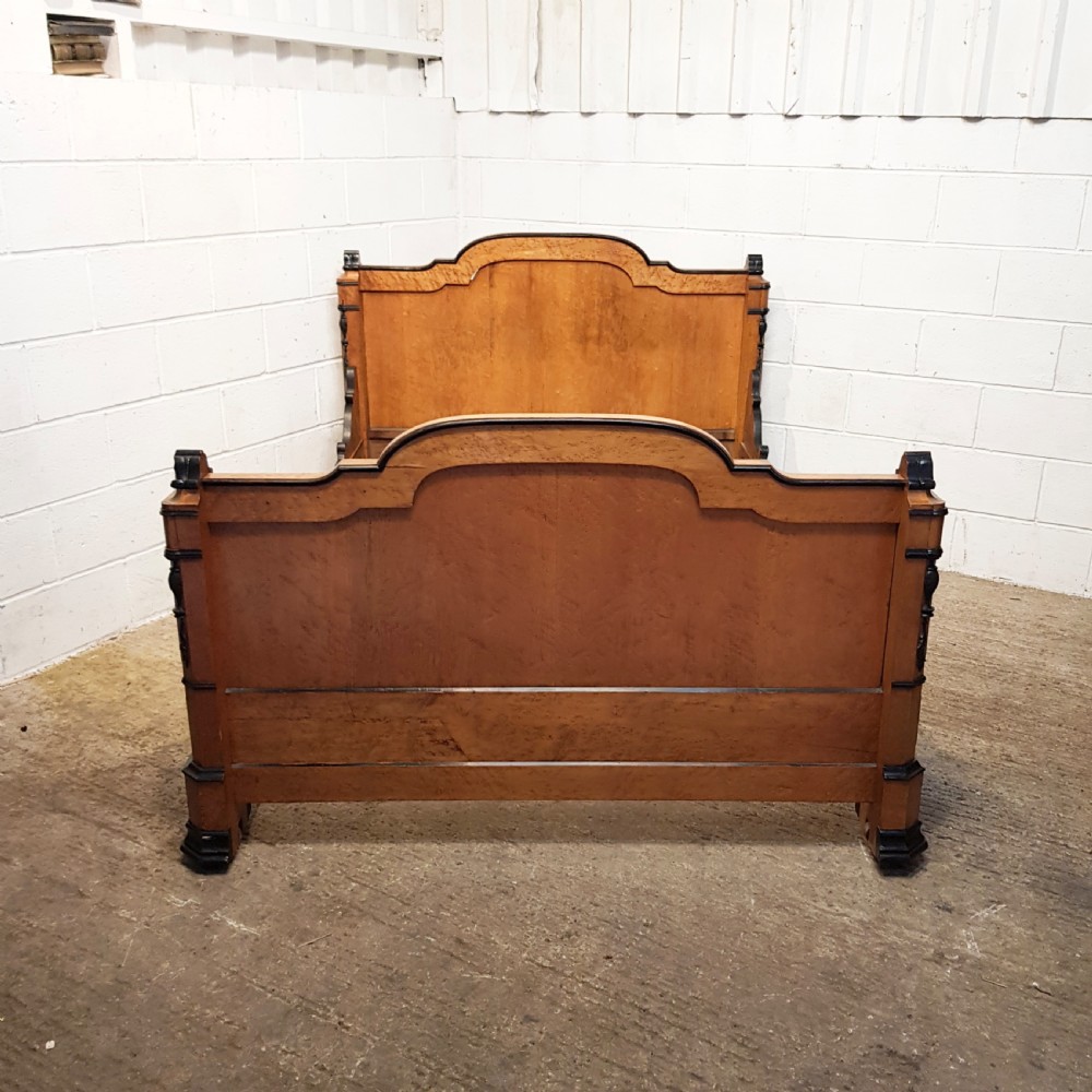 SUPERB ANTIQUE FRENCH 19TH CENTURY  SATINWOOD DOUBLE BED C1880 View XII