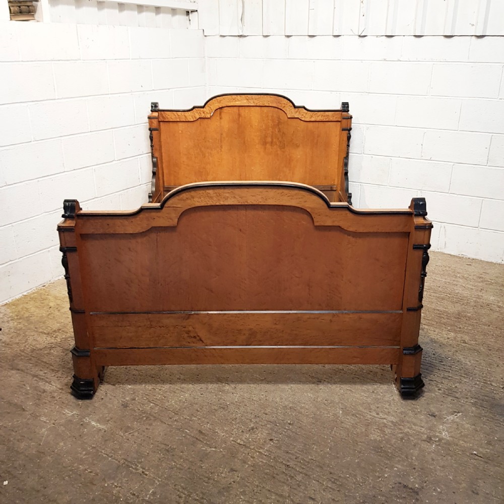 SUPERB ANTIQUE FRENCH 19TH CENTURY  SATINWOOD DOUBLE BED C1880 View XIII