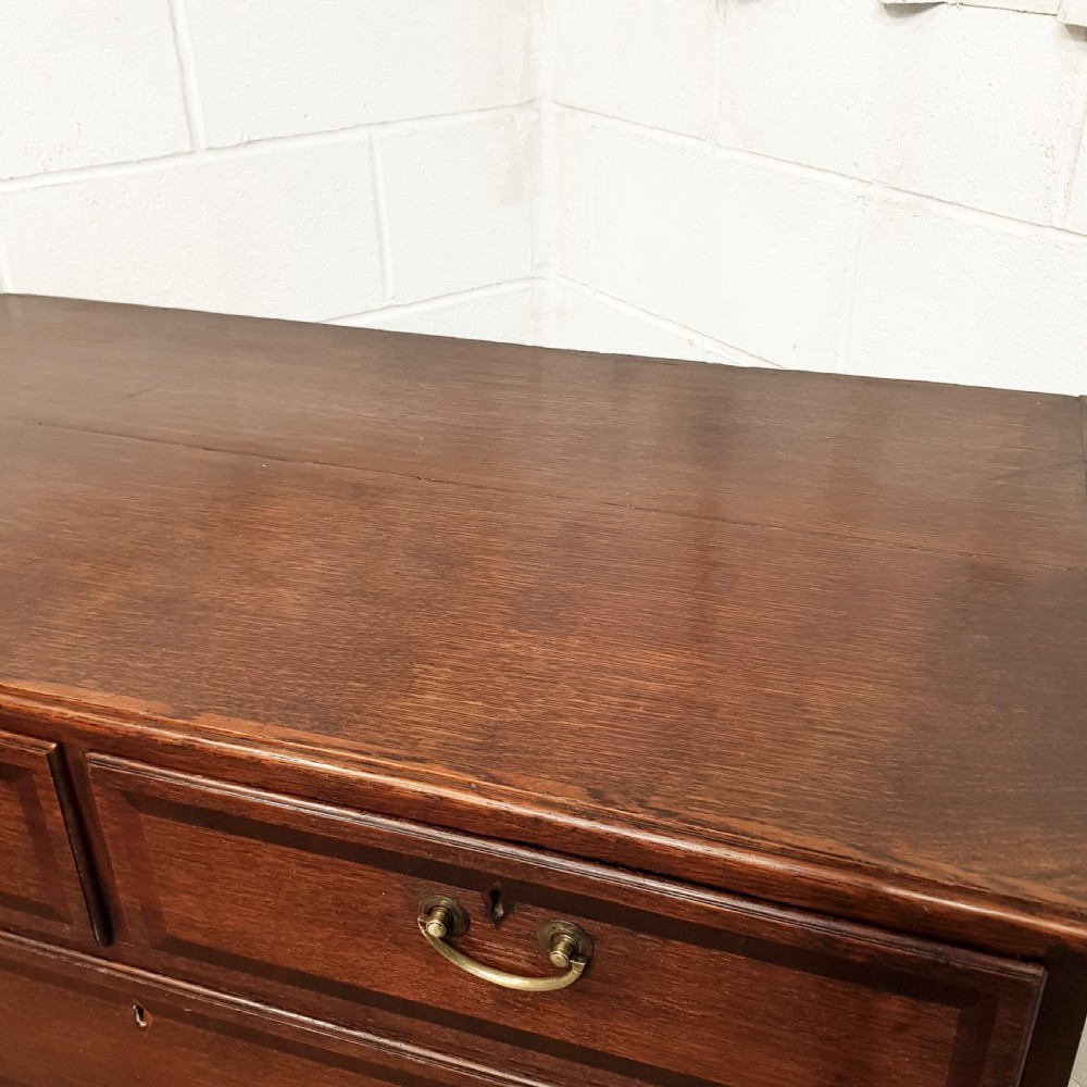 ANTIQUE 18TH  CENTURY OAK & MAHOGANY CHEST OF DRAWERS C1780 View VI