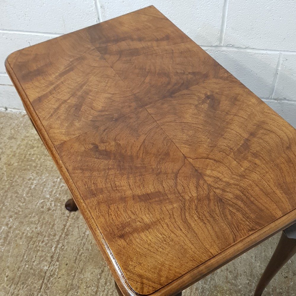 ANTIQUE BURR WALNUY FOLD OVER GAMES TABLE C1920 View III